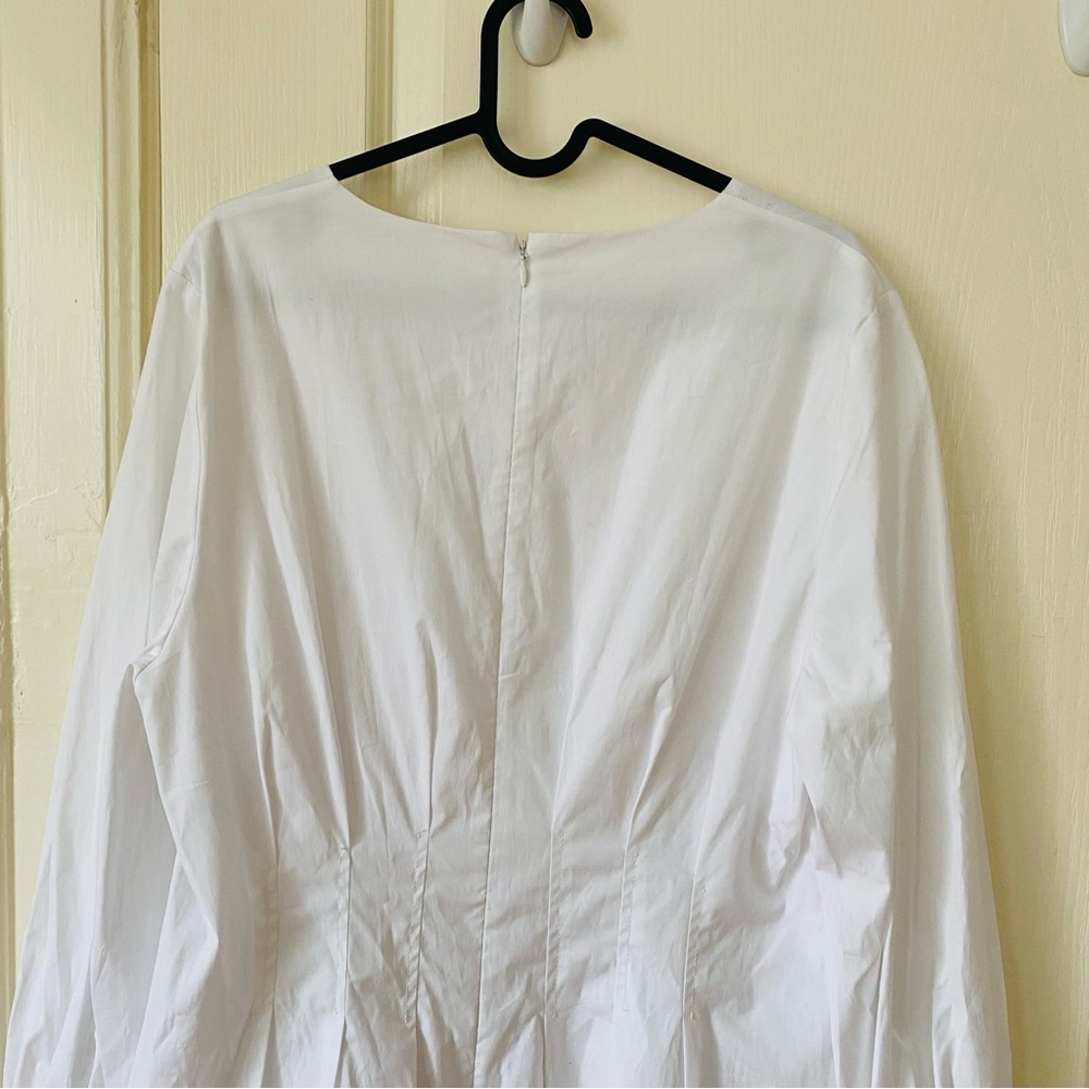 $498 NWT Veronica Beard White Torres Long Sleeve Stretchy Pleated Mini Dress 14 - Picture 9 of 14